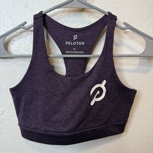 Peloton Sports Bra Heather Purple With Back Cut Outs Size Small Gym Yoga Cycling